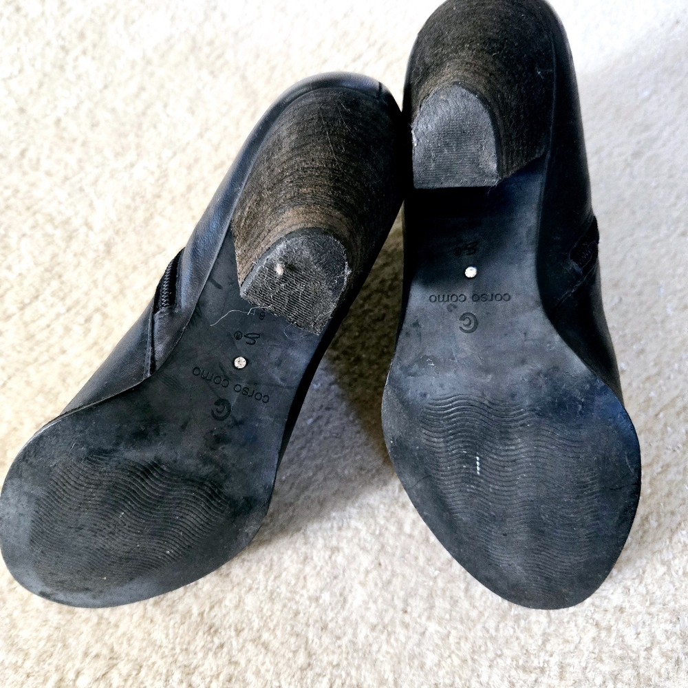 Corso Como Black Leather Ankle Boots - Picture 4 of 7